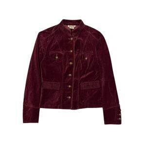★ Michael Kors Velvet Burgundy Fitted Military Style Jacket ★